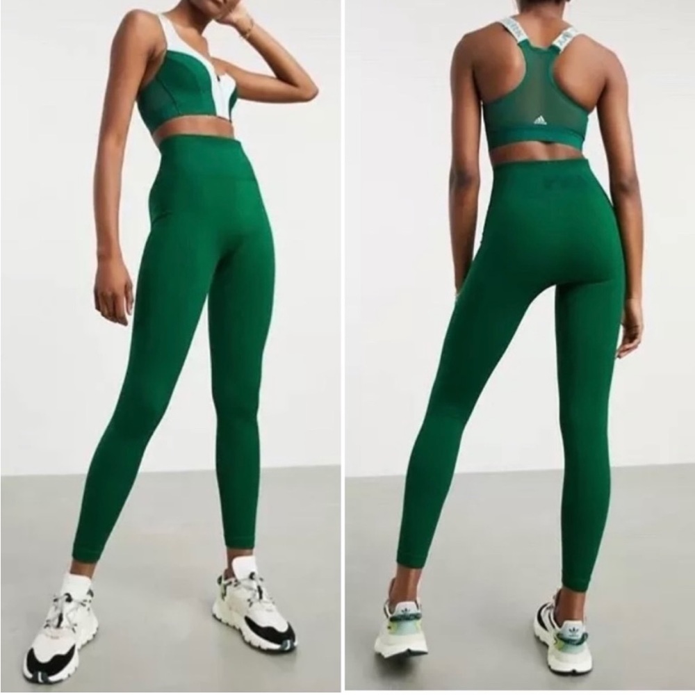 Adidas x Ivy Park Circular Knit 3-Stripes Tights Dark Green Leggings